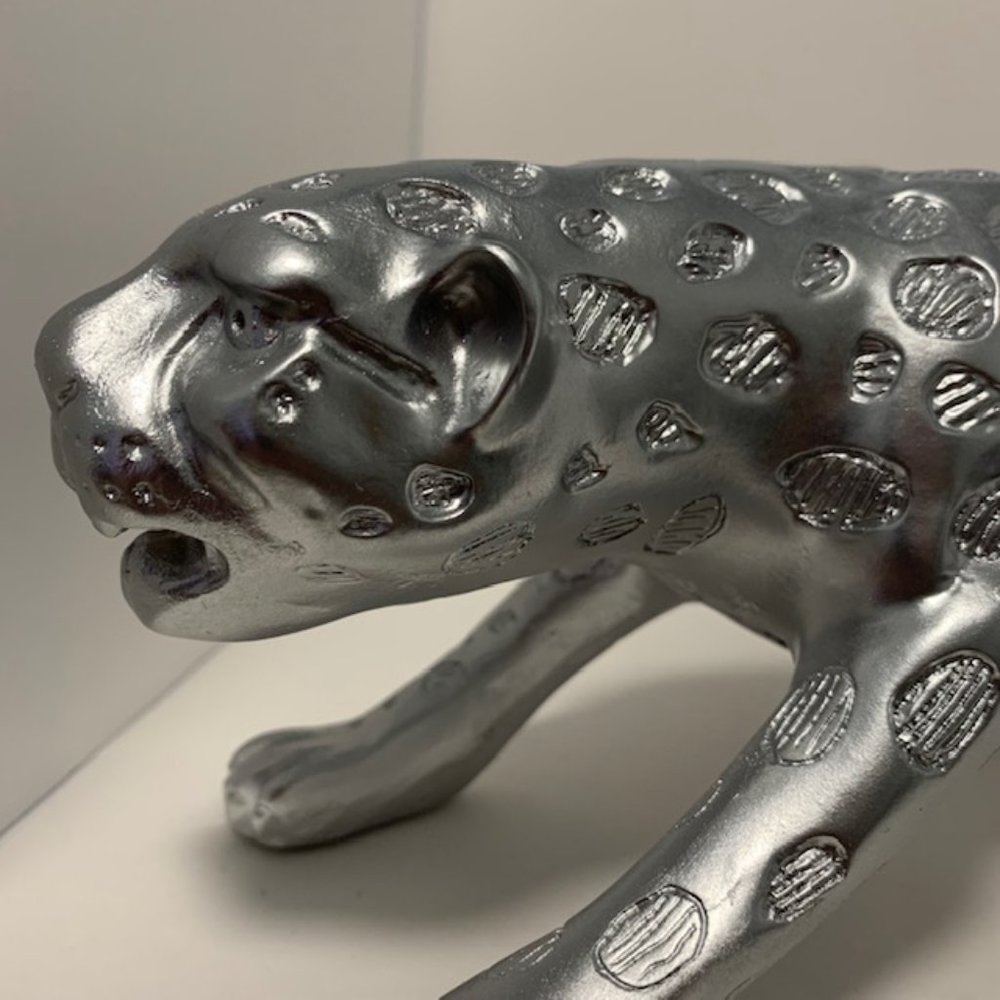 Studio 55D Prowling 23 1/2" Wide Silver Mirror Leopard Table Sculpture - Picture 3 of 6